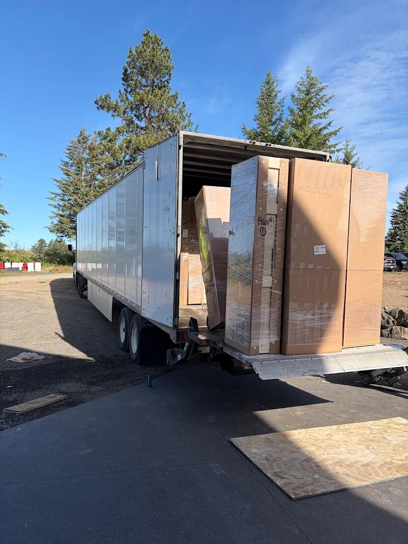 Move Forward LLC commercial office move underway with palletized shipment